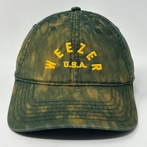 Weezer USA Dad Hat Baseball Cap Rock Band Unstructured 6 Panel Snapback Green